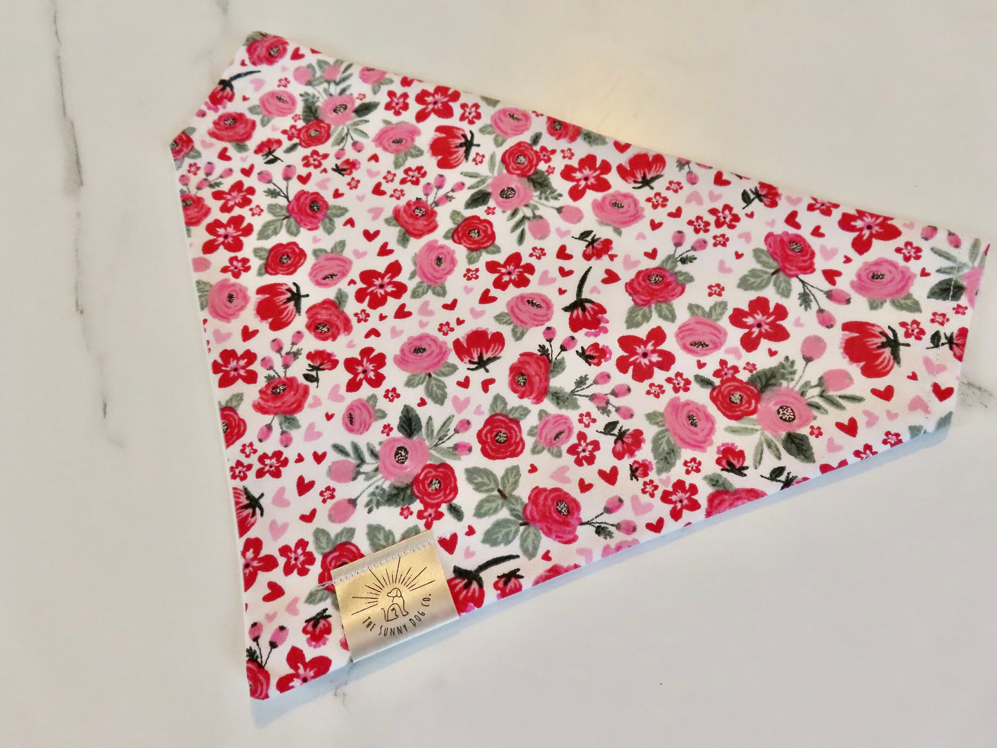 Over the Collar Dog Bandana-Valentine’s Bouquet-Valentine’s Day-Heart Bandana-Personalized Dog Bandana-Customized Dog Bandana-Christmas Band