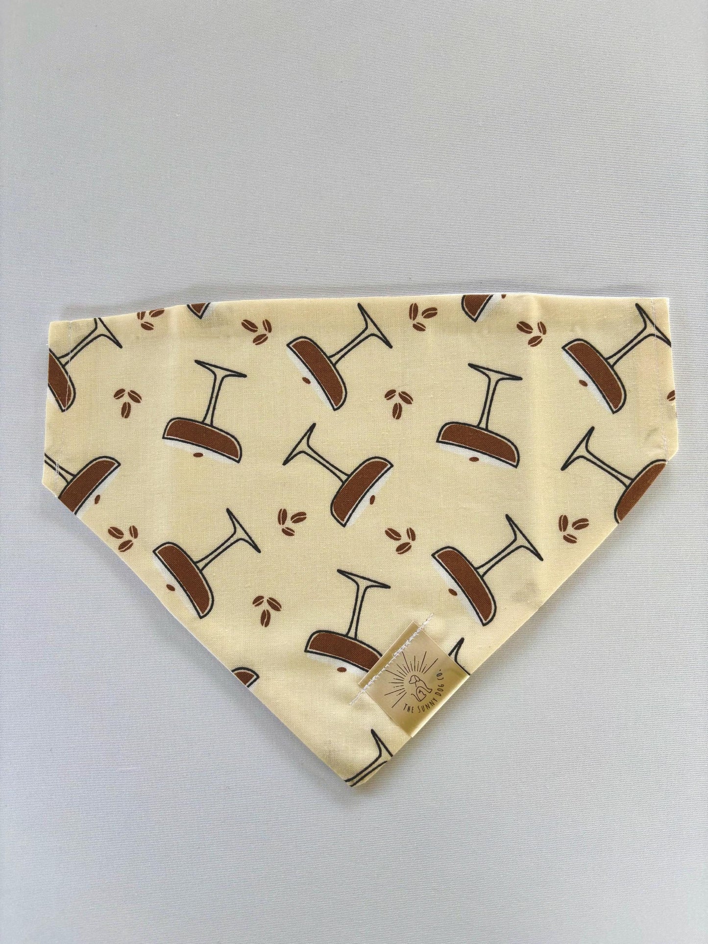 Over the Collar & Tie Dog Bandana-Espresso Martini Dog Bandana-Cocktail Dog Bandana-Trendy-Personalized Dog Bandana-Customized Dog Bandana