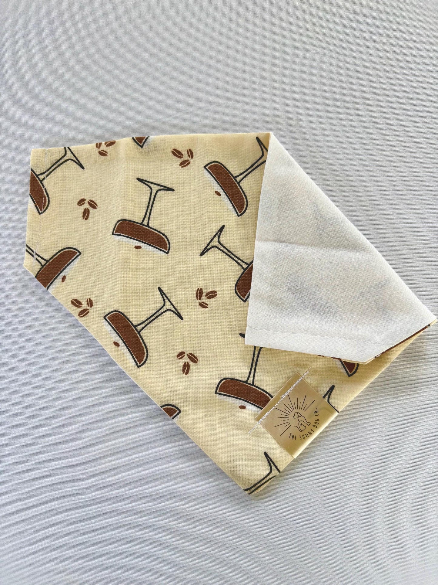 Over the Collar & Tie Dog Bandana-Espresso Martini Dog Bandana-Cocktail Dog Bandana-Trendy-Personalized Dog Bandana-Customized Dog Bandana