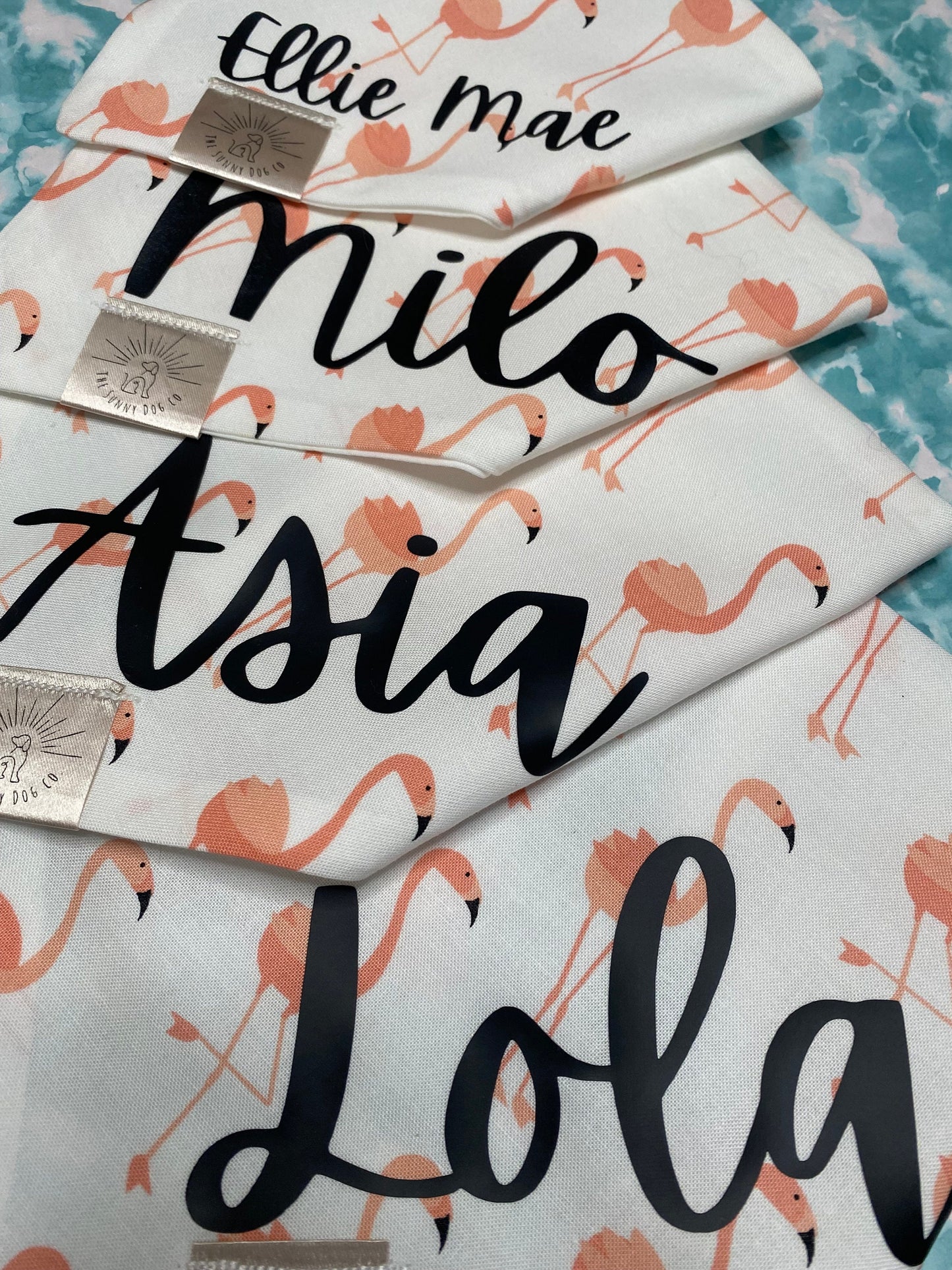 Over the Collar Dog Bandana -Flamingo-Dog Mom Gift-Personalized Dog Bandana-Customized Dog Bandana-Dog Gift-Flamingo Print Dog Bandana