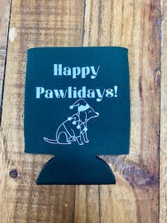 Christmas Dog Themed Can Koozie-Happy Pawlidays-Dog Koozie-Dog Can Cooler-Cozie-Dog Mom Gift-Dog Gift- Unique Gift For Pet Lover