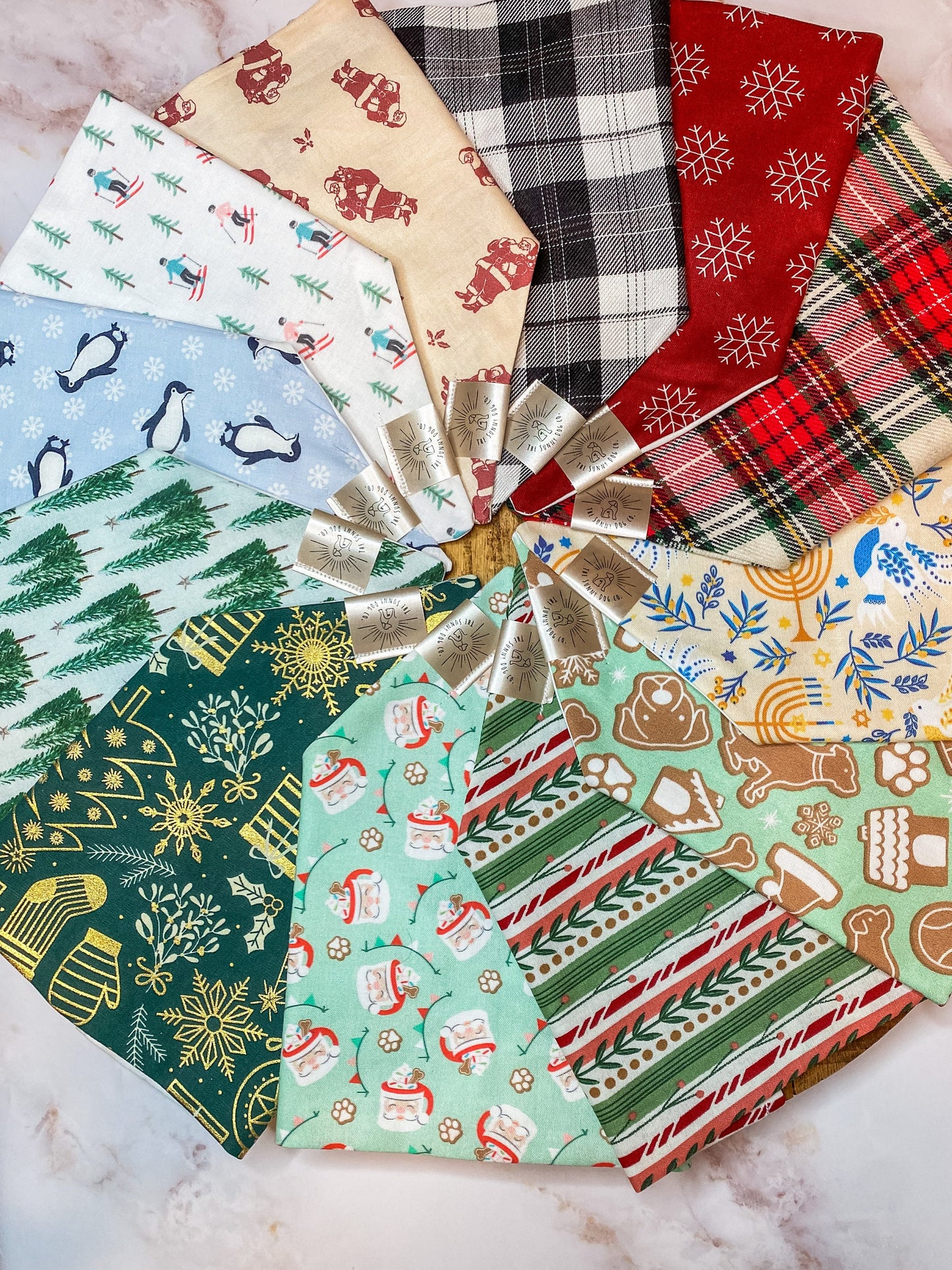 Over the Collar Dog Bandana -Snowflake- Mom Gift-Personalized Dog Bandana-Customized Dog Bandana-Dog Gift-Christmas Dog Bandana