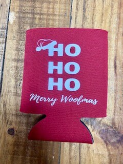 Christmas Dog Themed Can Koozie-Ho Ho Ho Merry Woofmas-Dog Koozie-Dog Can Cooler-Cozie-Dog Mom Gift-Dog Gift- Unique Gift For Pet Lover
