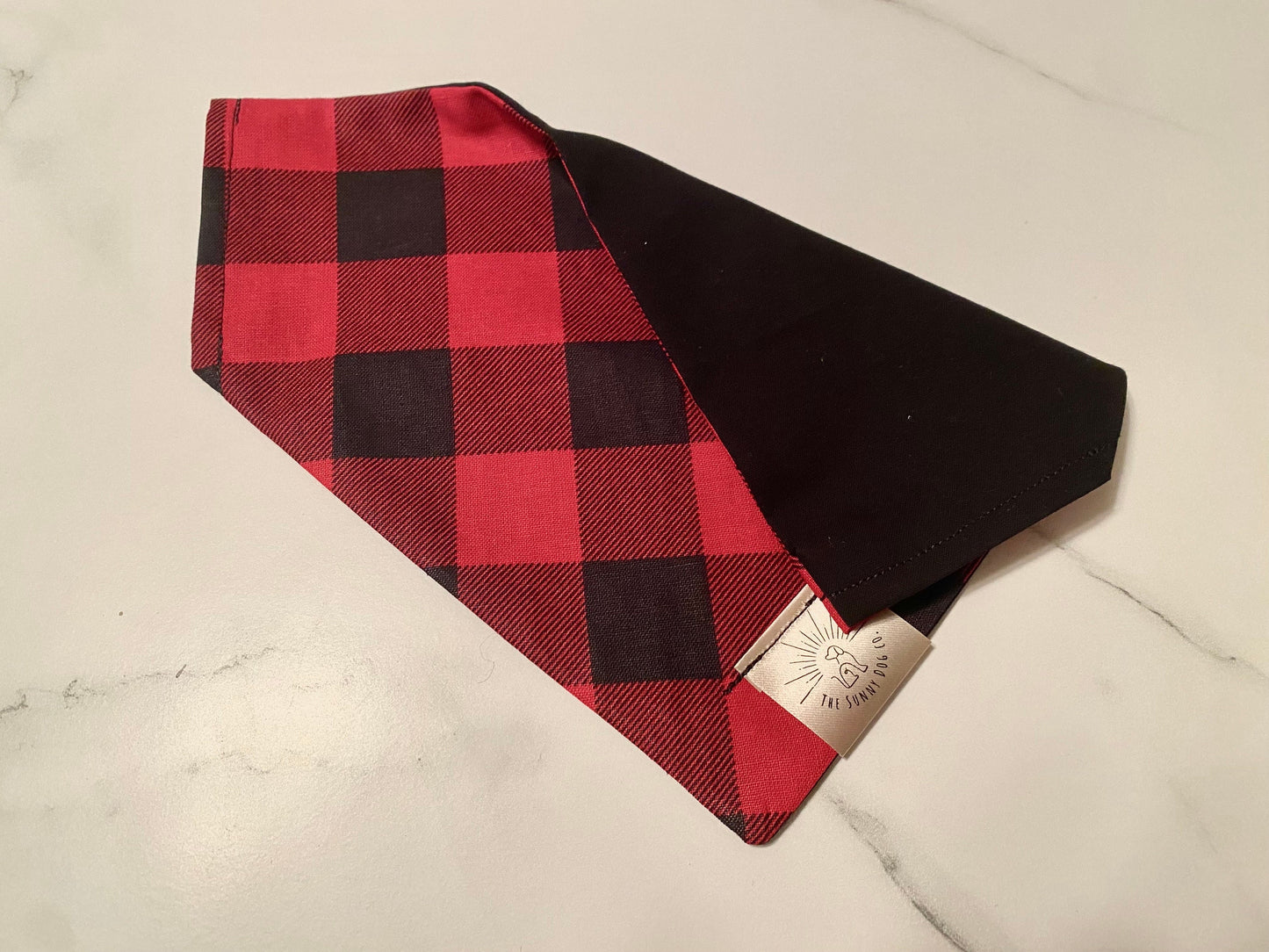 Over the Collar Dog Bandana -Buffalo Check- Mom Gift-Personalized Dog Bandana-Customized Dog Bandana-Dog Gift-Winter Dog Bandana