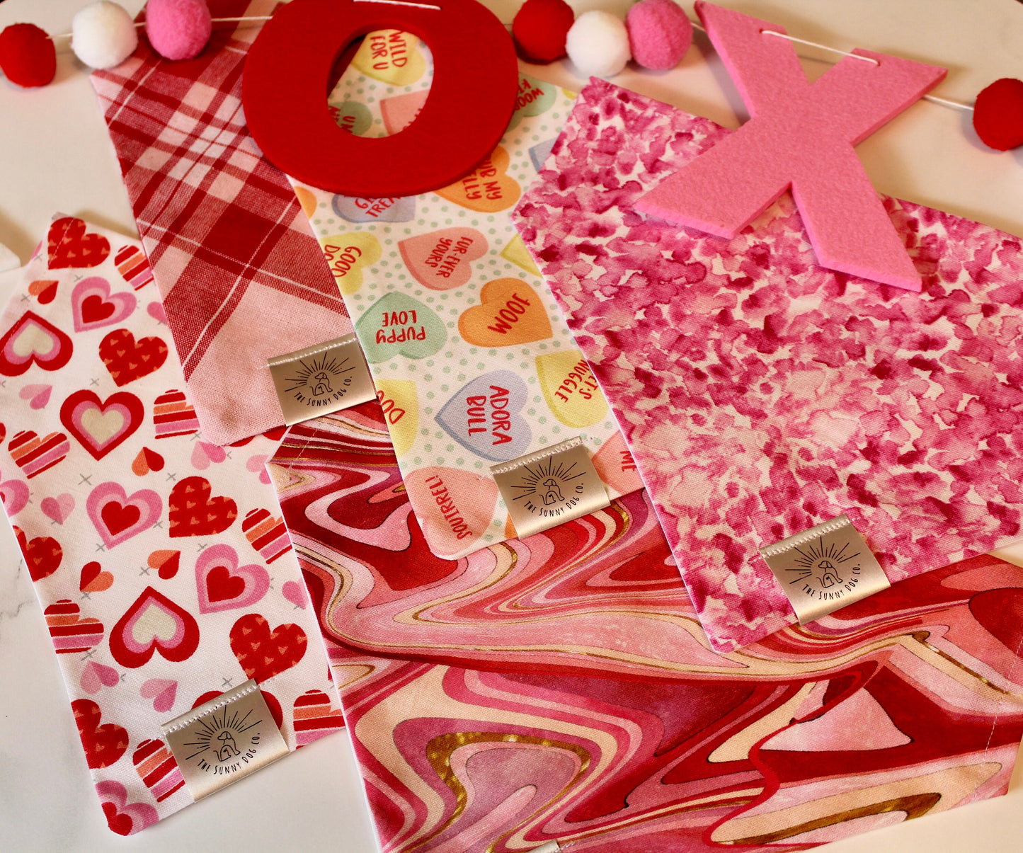 Over the Collar Dog Bandana -Rose Petals- Mom Gift-Personalized Dog Bandana-Customized Dog Bandana-Dog Gift-Valentines Dog Bandana