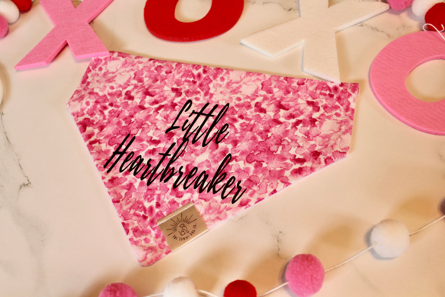Over the Collar Dog Bandana -Rose Petals- Mom Gift-Personalized Dog Bandana-Customized Dog Bandana-Dog Gift-Valentines Dog Bandana