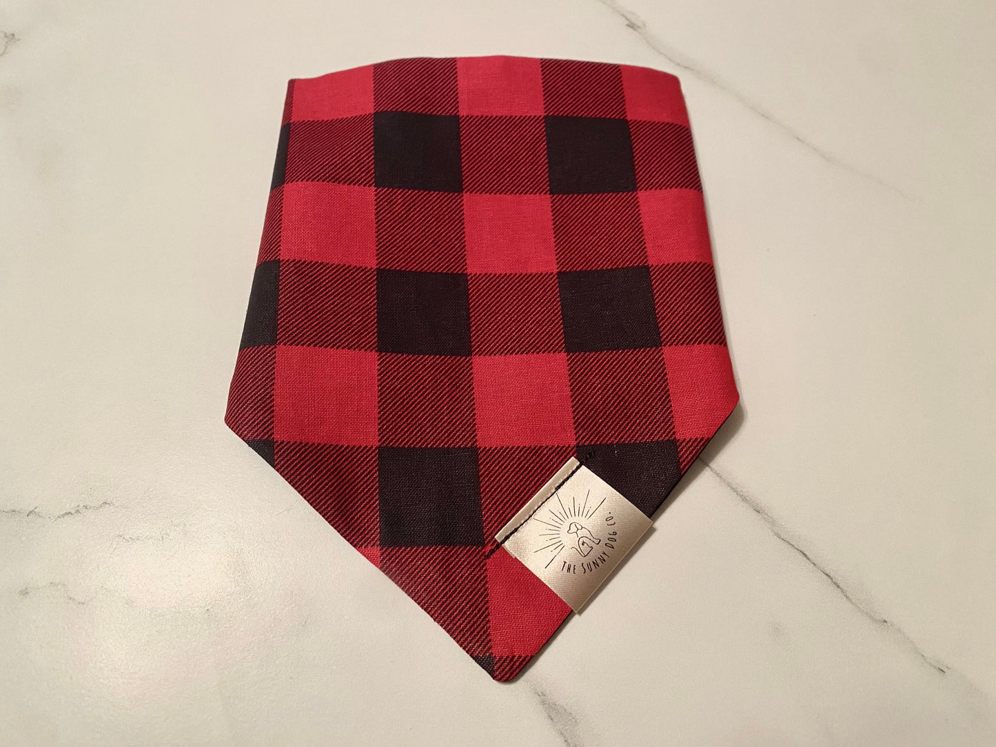 Over the Collar Dog Bandana -Buffalo Check- Mom Gift-Personalized Dog Bandana-Customized Dog Bandana-Dog Gift-Winter Dog Bandana