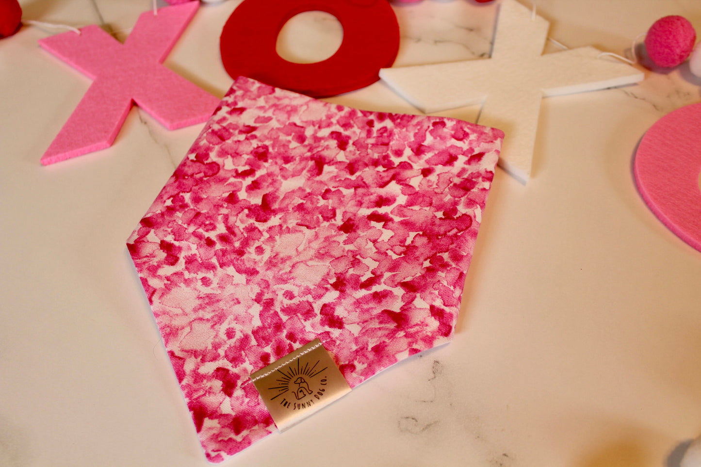 Over the Collar Dog Bandana -Rose Petals- Mom Gift-Personalized Dog Bandana-Customized Dog Bandana-Dog Gift-Valentines Dog Bandana