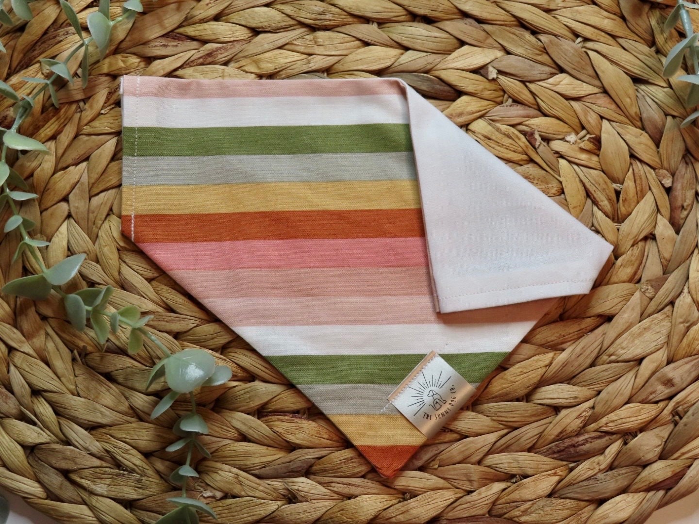 Over the Collar Dog Bandana-Spring Stripes- Mom Gift-Personalized Dog Bandana-Customized Dog Bandana-Spring Bandana-Dog Scarf-Bright Stripes
