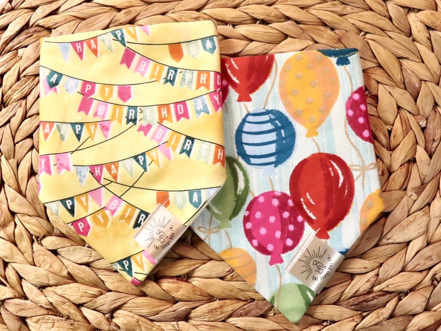 Over the Collar Dog Bandana-Birthday Bandana-Happy Birthday Balloons-Customized Dog Bandana-Dog Gift-Dog Birthday Gift-Birthday Bandana