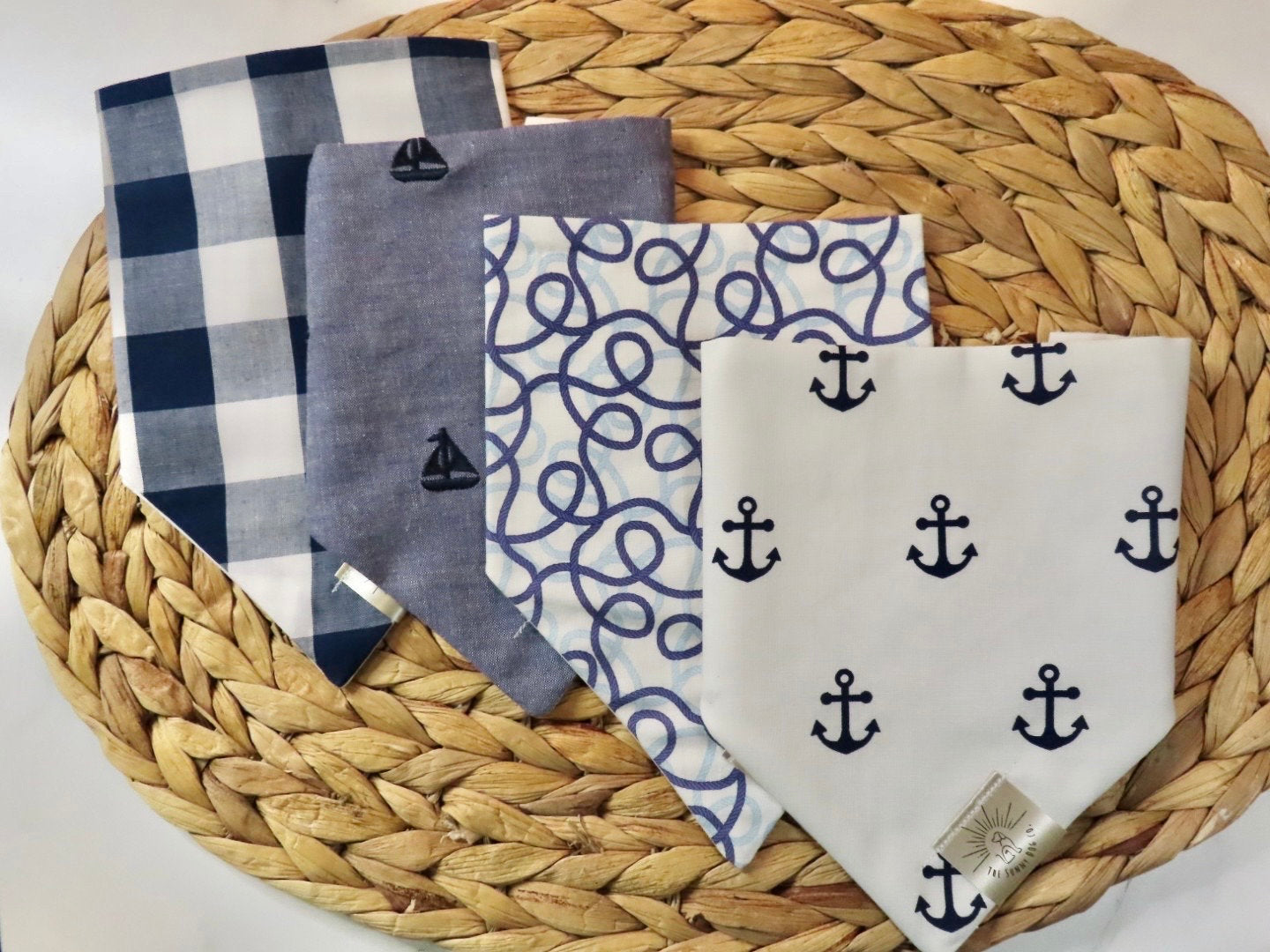 Over the Collar Dog Bandana-Anchor-Mom Gift-Personalized Dog Bandana-Customized Dog Bandana-Dog Gift-Nautical Dog Bandana-Sailing Bandana