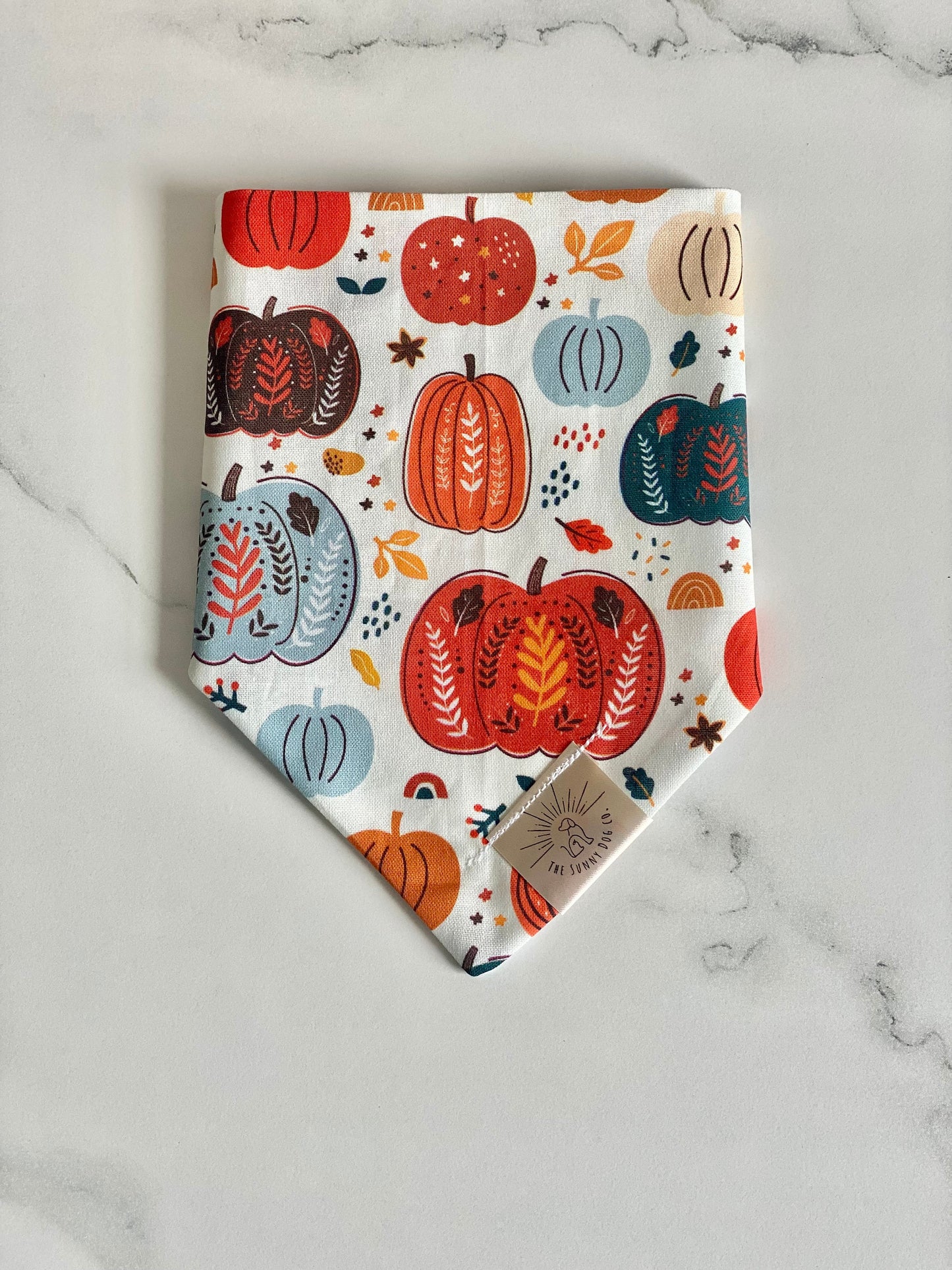 Over the Collar Dog Bandana-Patchwork Pumpkins-Personalized Dog Bandana-Customized Dog Bandana-Dog Gift-Halloween Bandana-Fall Bandana-Spook
