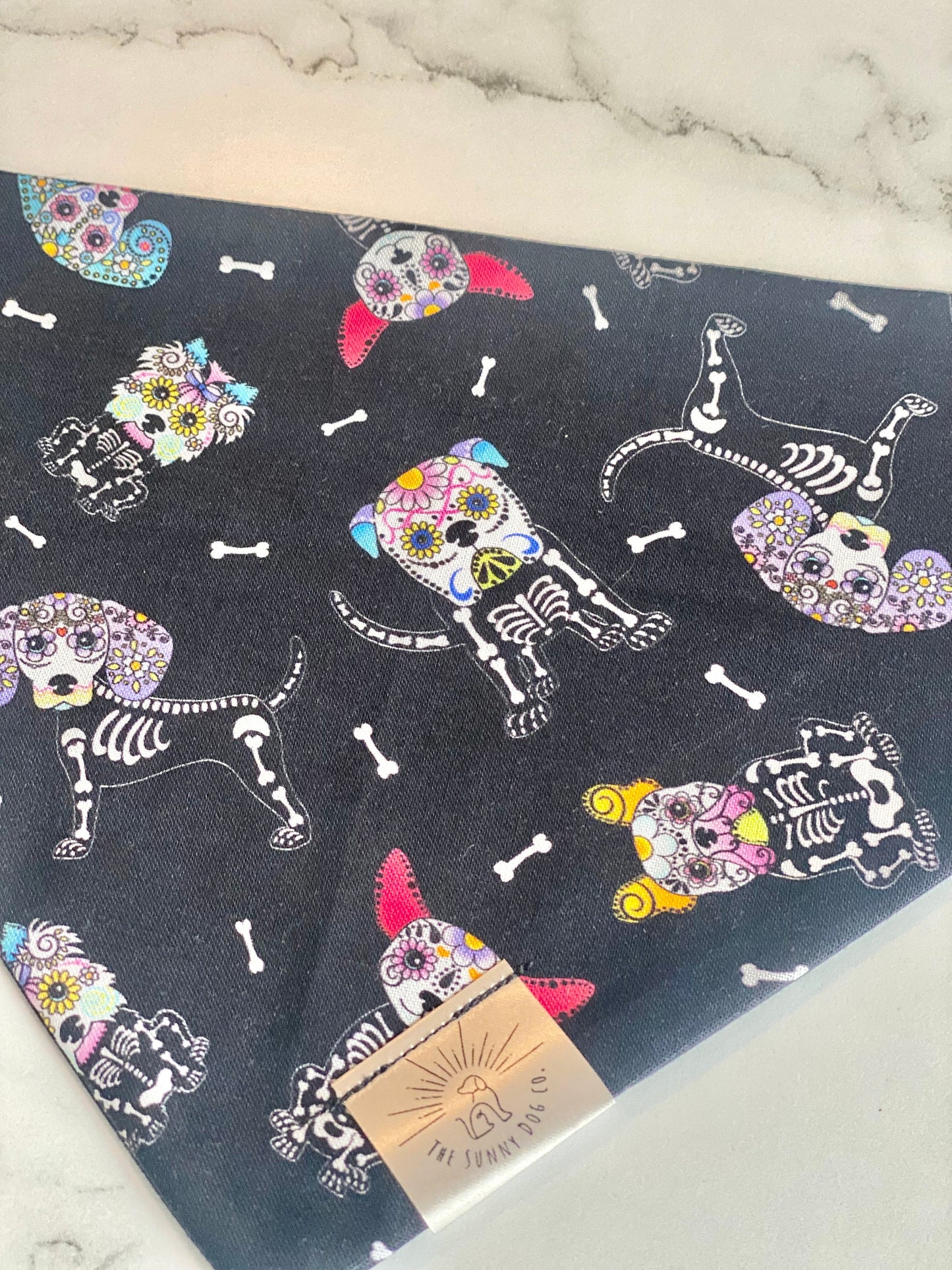 Over the Collar Dog Bandana-Day of the Dead-Personalized Dog Bandana-Customized Dog Bandana-Dog Gift-Halloween Bandana-Fall Bandana-Spook