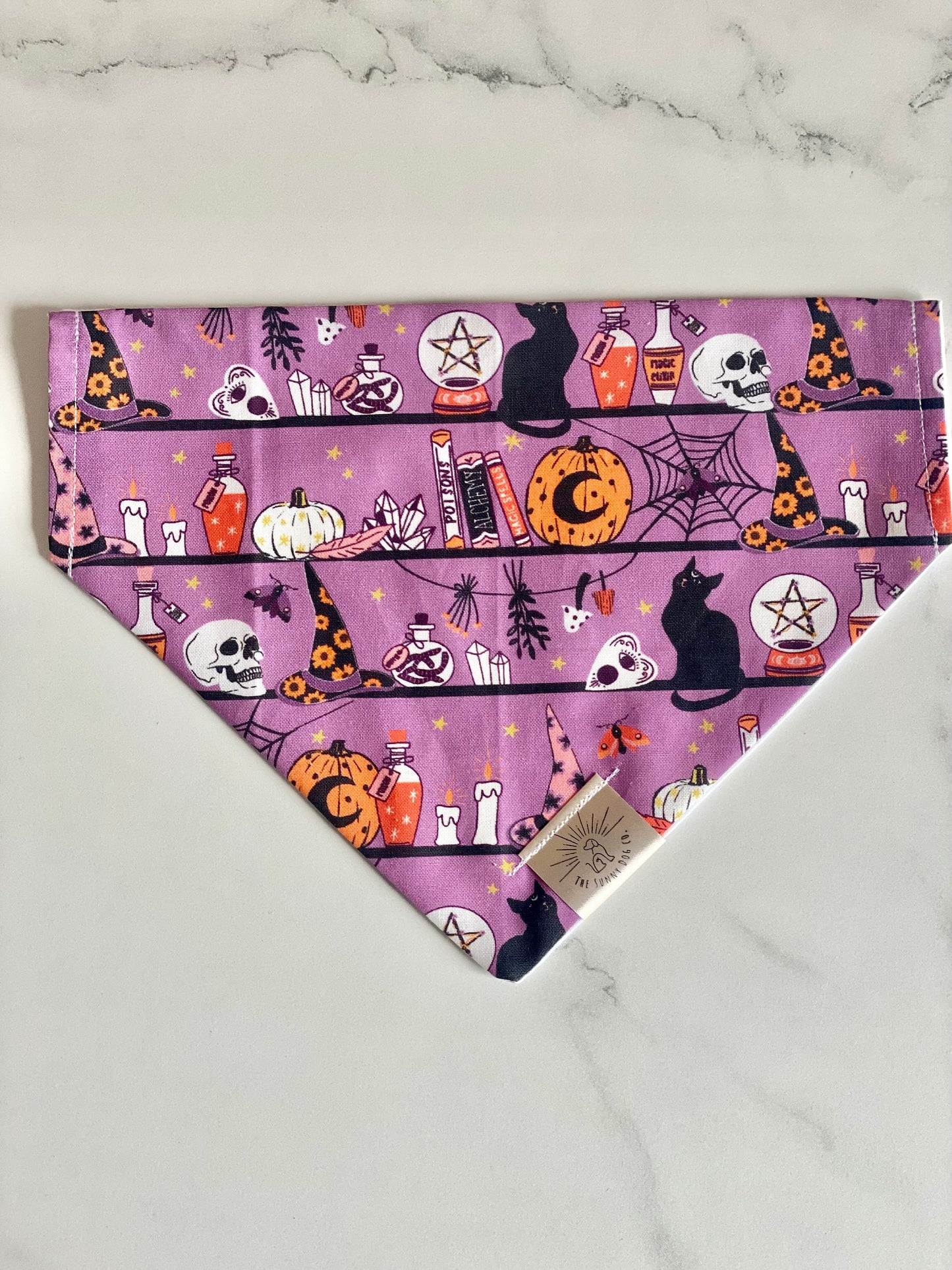 Over the Collar Dog Bandana-Witches Cottage-Personalized Dog Bandana-Customized Dog Bandana-Dog Gift-Halloween Bandana-Fall Bandana-Spook