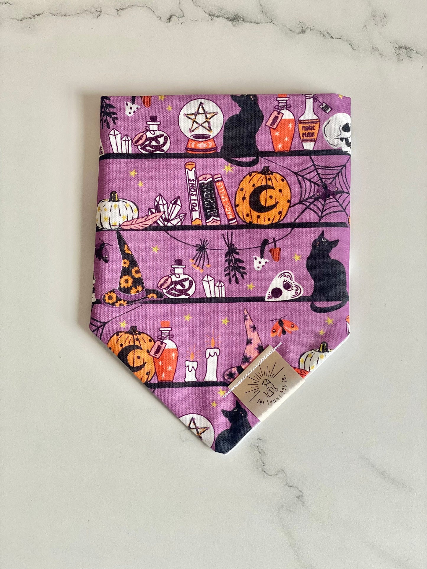Over the Collar Dog Bandana-Witches Cottage-Personalized Dog Bandana-Customized Dog Bandana-Dog Gift-Halloween Bandana-Fall Bandana-Spook