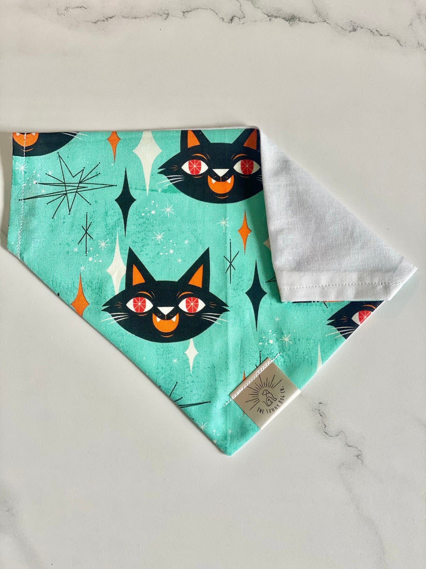 Over the Collar Dog Bandana-Black Cat-Personalized Dog Bandana-Customized Dog Bandana-Dog Gift-Halloween Bandana-Fall Bandana-Spook