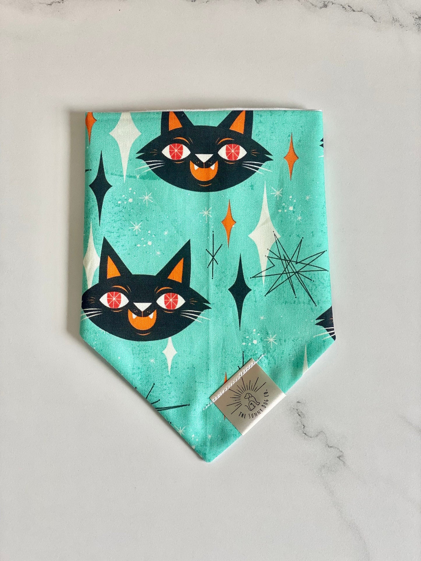 Over the Collar Dog Bandana-Black Cat-Personalized Dog Bandana-Customized Dog Bandana-Dog Gift-Halloween Bandana-Fall Bandana-Spook