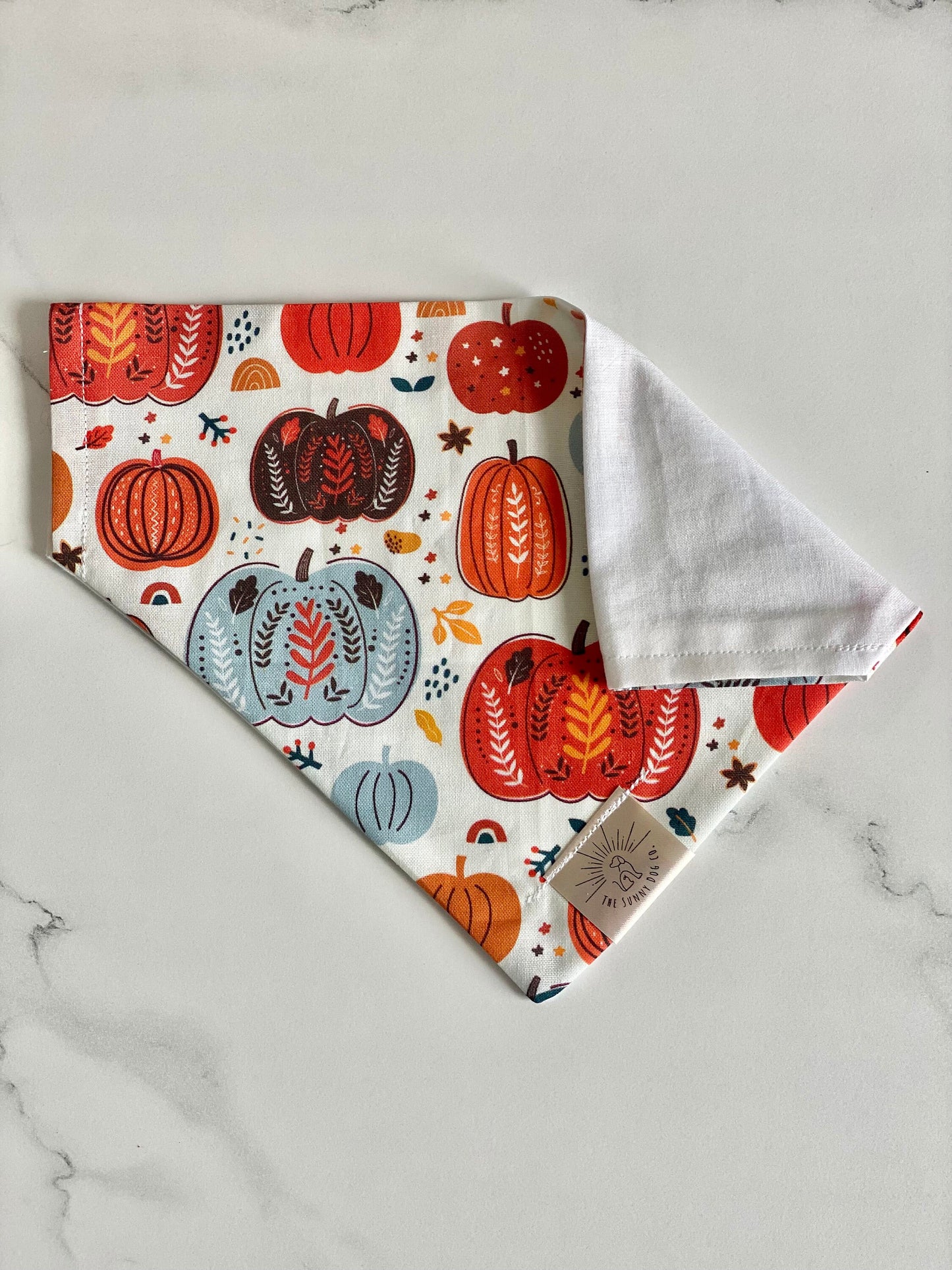 Over the Collar Dog Bandana-Patchwork Pumpkins-Personalized Dog Bandana-Customized Dog Bandana-Dog Gift-Halloween Bandana-Fall Bandana-Spook