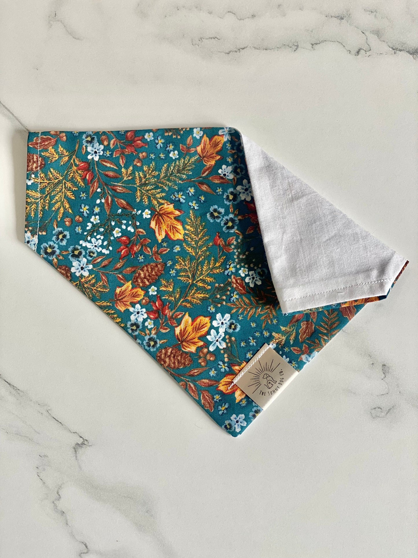 Over the Collar Dog Bandana-Fall Foilage-Personalized Dog Bandana-Customized Dog Bandana-Dog Gift-Halloween Bandana-Fall Bandana-Spook