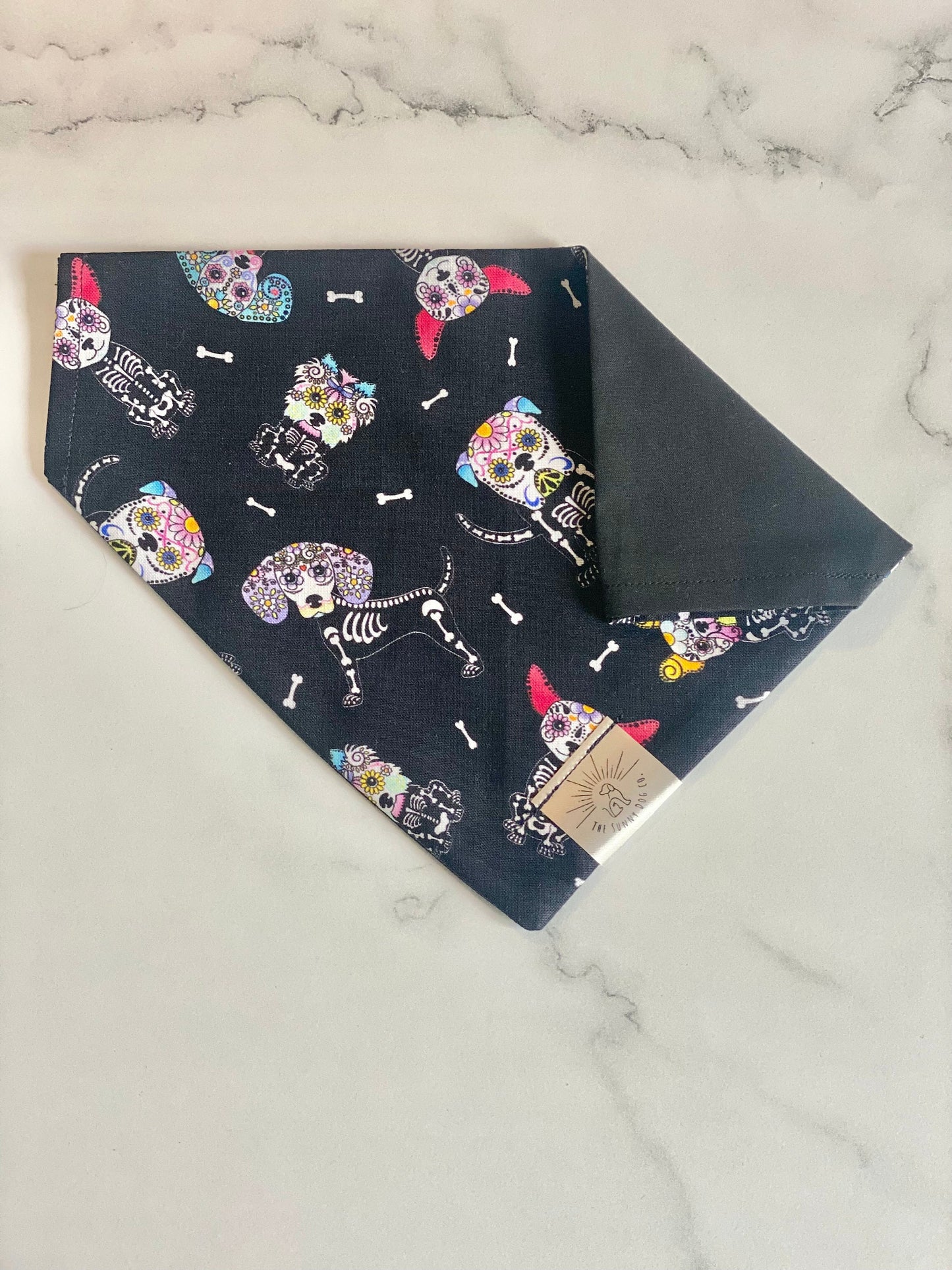 Over the Collar Dog Bandana-Day of the Dead-Personalized Dog Bandana-Customized Dog Bandana-Dog Gift-Halloween Bandana-Fall Bandana-Spook