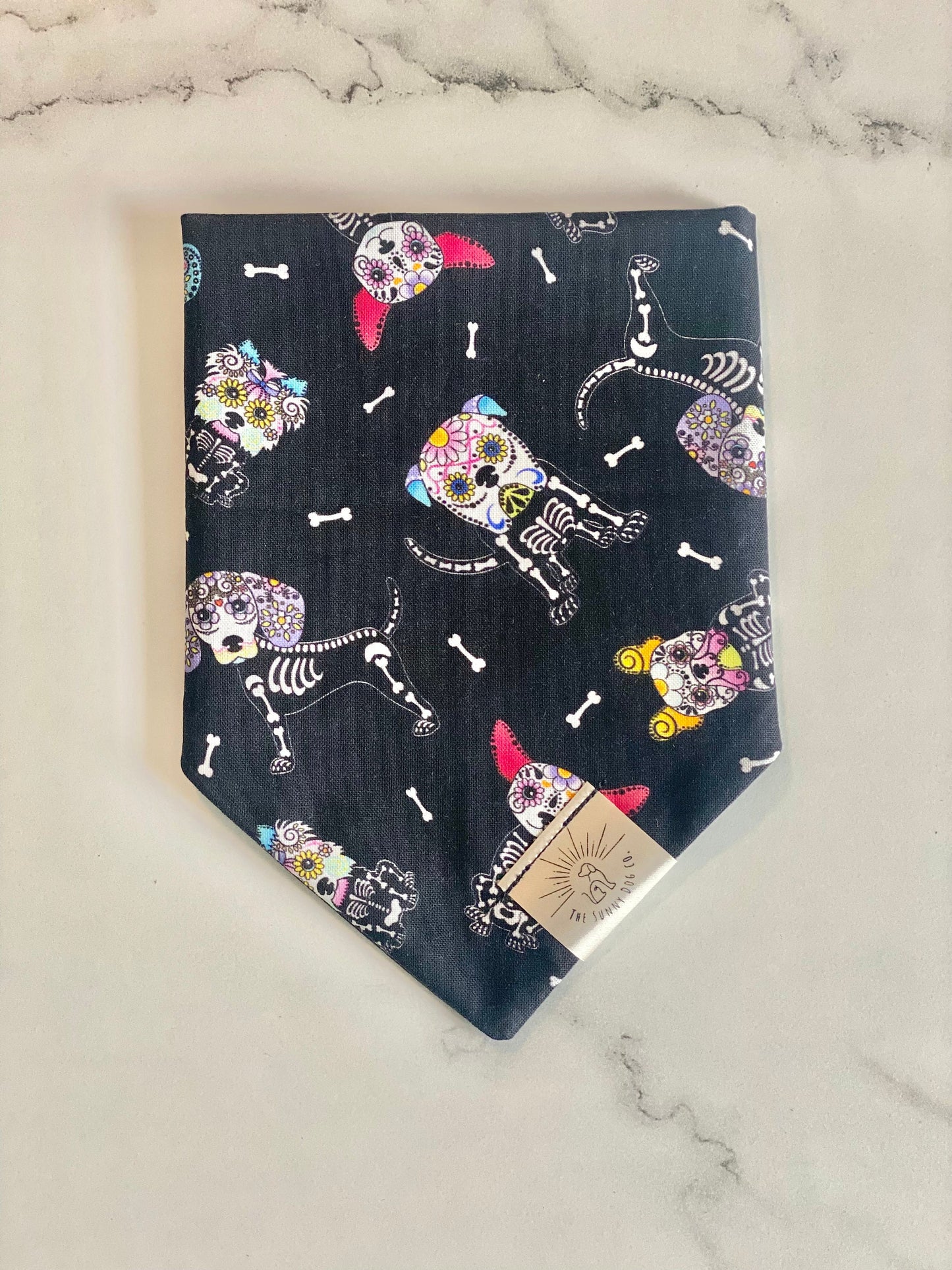 Over the Collar Dog Bandana-Day of the Dead-Personalized Dog Bandana-Customized Dog Bandana-Dog Gift-Halloween Bandana-Fall Bandana-Spook