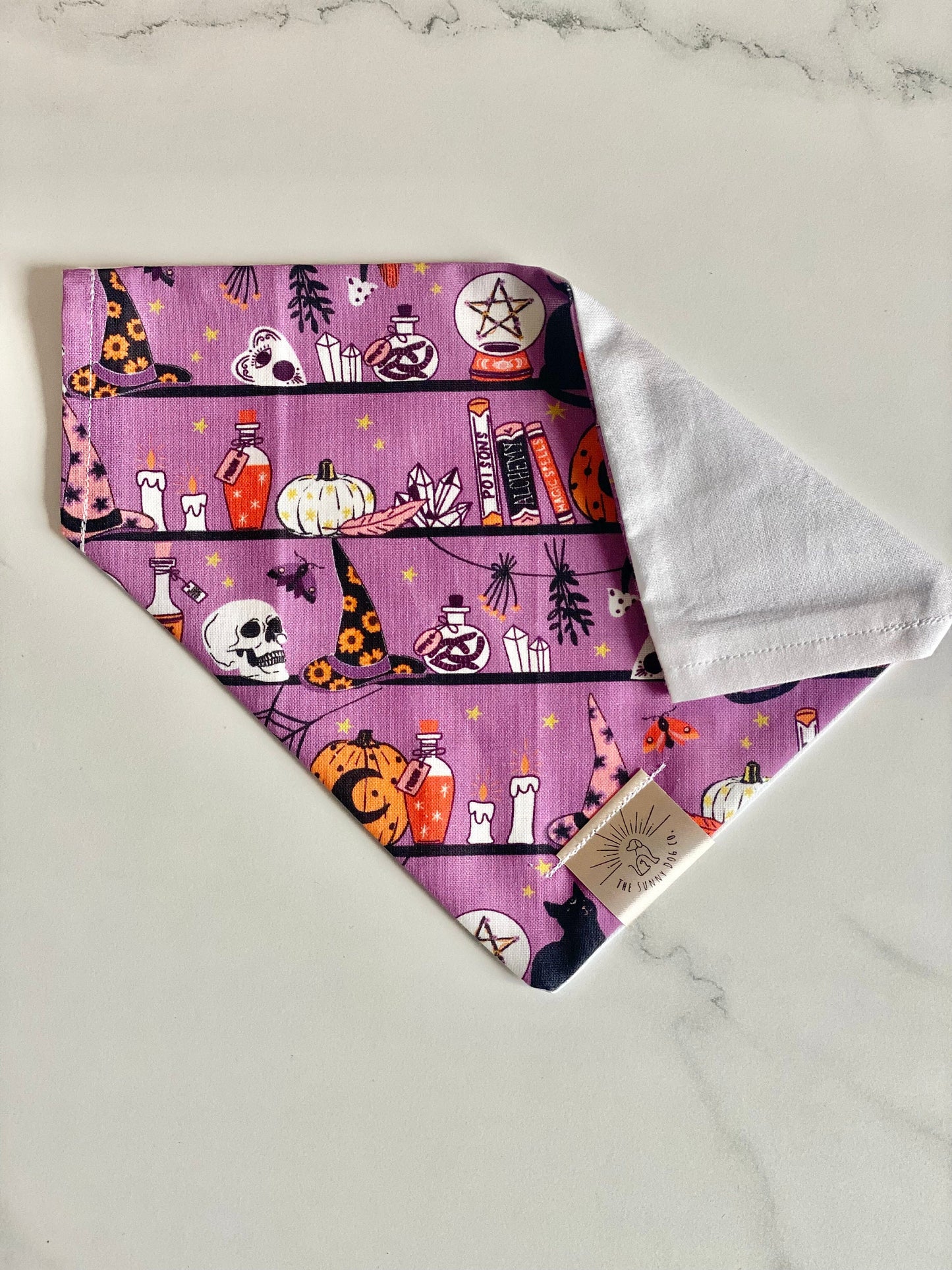 Over the Collar Dog Bandana-Witches Cottage-Personalized Dog Bandana-Customized Dog Bandana-Dog Gift-Halloween Bandana-Fall Bandana-Spook