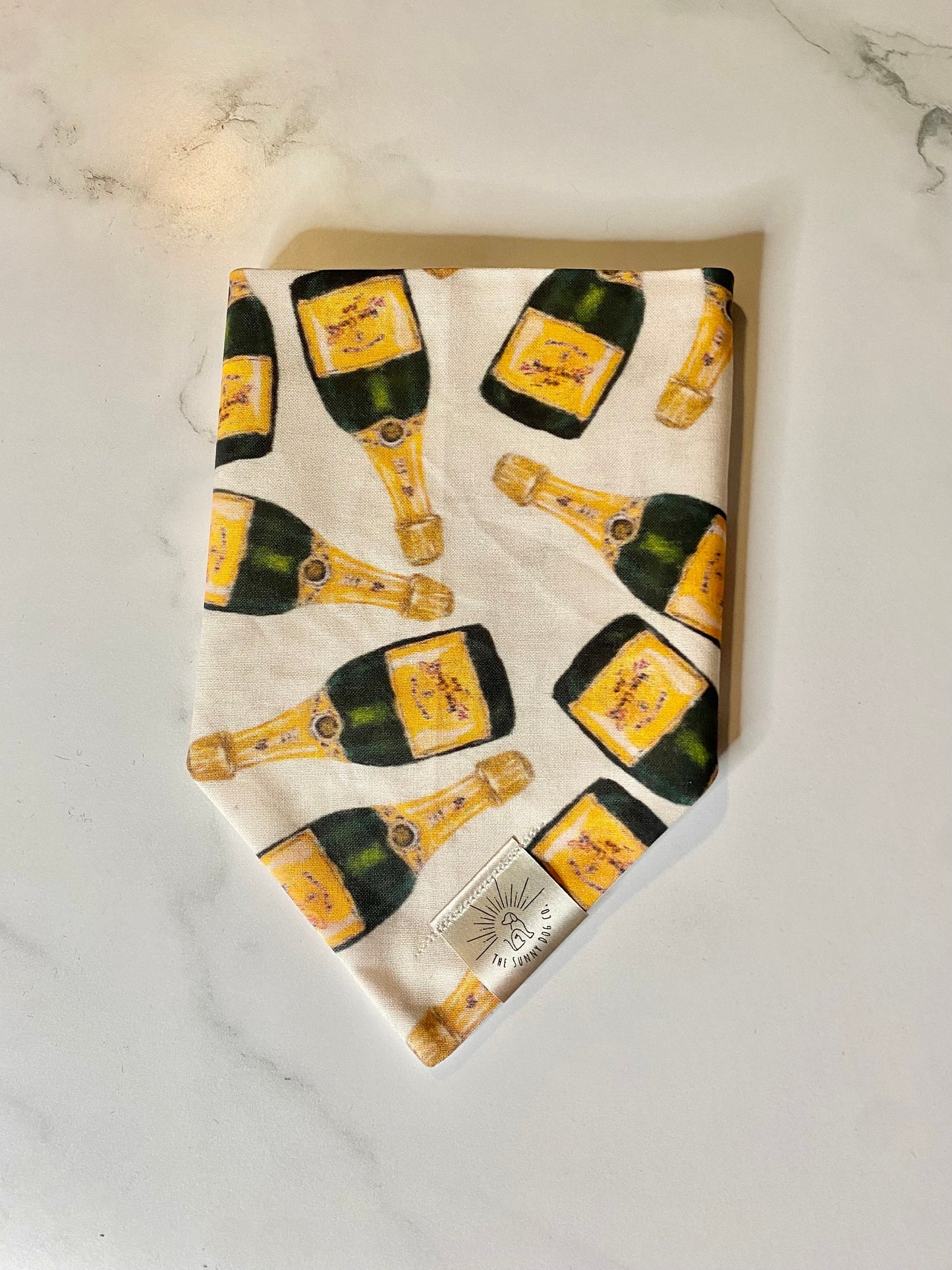 Over the Collar Dog Bandana-Tie on Bandana-Toasting to the New Year-Personalized Dog Bandana-Champagne Dog Bandana-Happy New Year Bandana