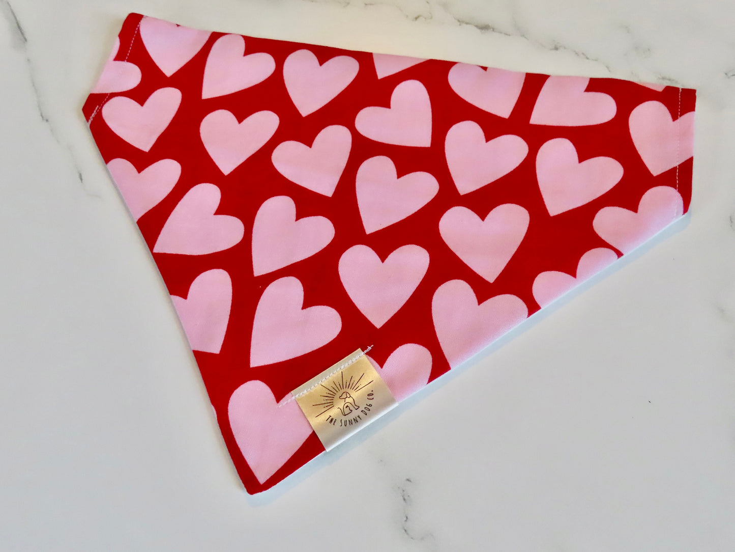 Over the Collar Dog Bandana-Lovey Dovey-Valentine’s Day-Heart Bandana-Personalized Dog Bandana-Customized Dog Bandana-Christmas Bandana
