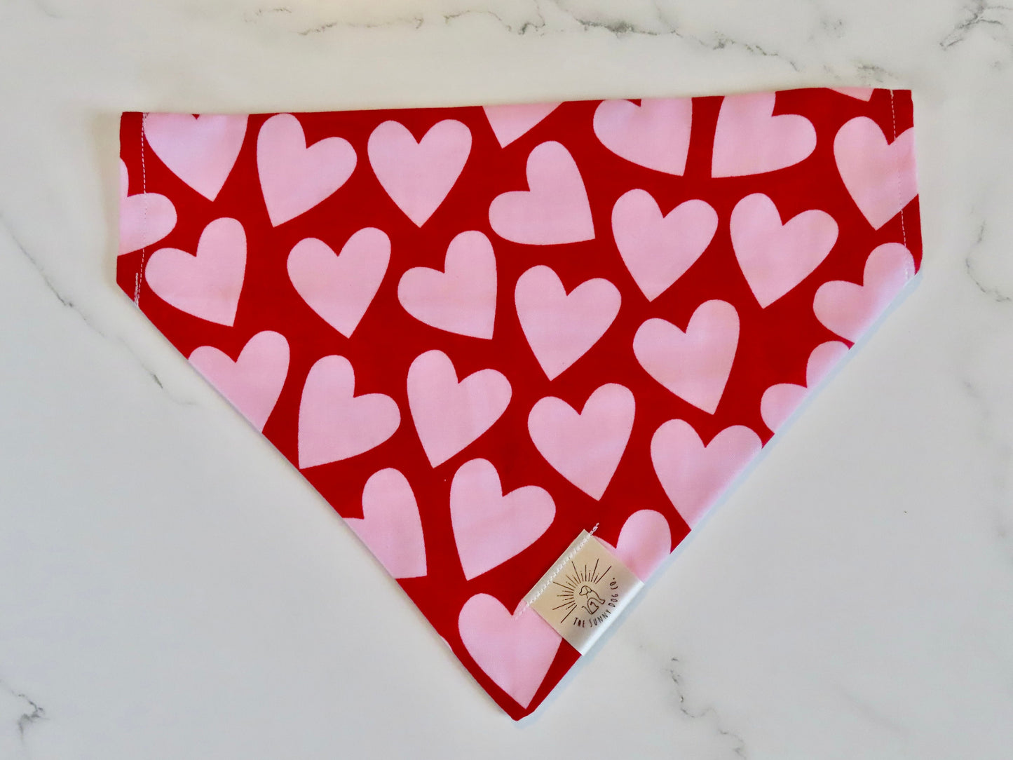 Over the Collar Dog Bandana-Lovey Dovey-Valentine’s Day-Heart Bandana-Personalized Dog Bandana-Customized Dog Bandana-Christmas Bandana
