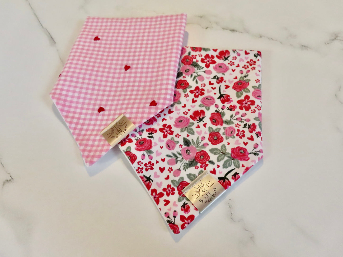 Over the Collar Dog Bandana-Valentine’s Bouquet-Valentine’s Day-Heart Bandana-Personalized Dog Bandana-Customized Dog Bandana-Christmas Band