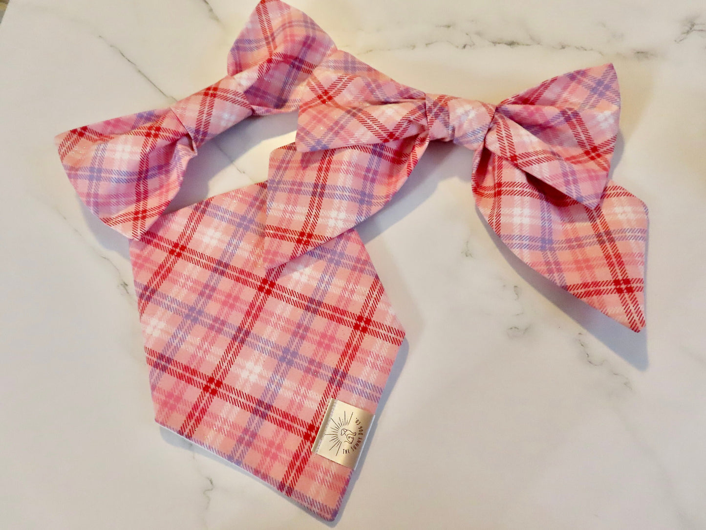 Over the Collar Dog Bow Tie-Valentines Plaid-Standard Bow-Sailor Bow-Valentine’s Day Dog Bow Tie-Valentines Dog Style-Valentine’s Dog Gift