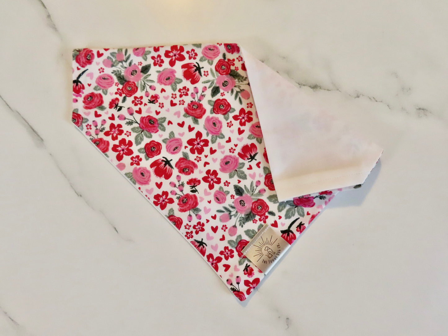 Over the Collar Dog Bandana-Valentine’s Bouquet-Valentine’s Day-Heart Bandana-Personalized Dog Bandana-Customized Dog Bandana-Christmas Band