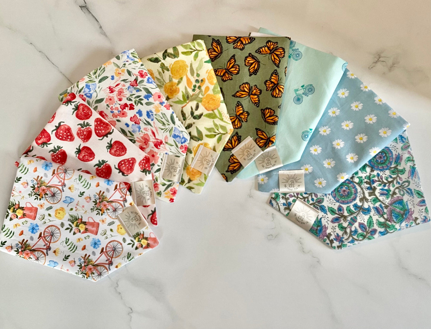 Over the Collar Dog Bandana-Yellow Flowers-Floral Dog Bandana-Bandana-Personalized Dog Bandana-Customized Dog Bandana-Spring Dog Bandana