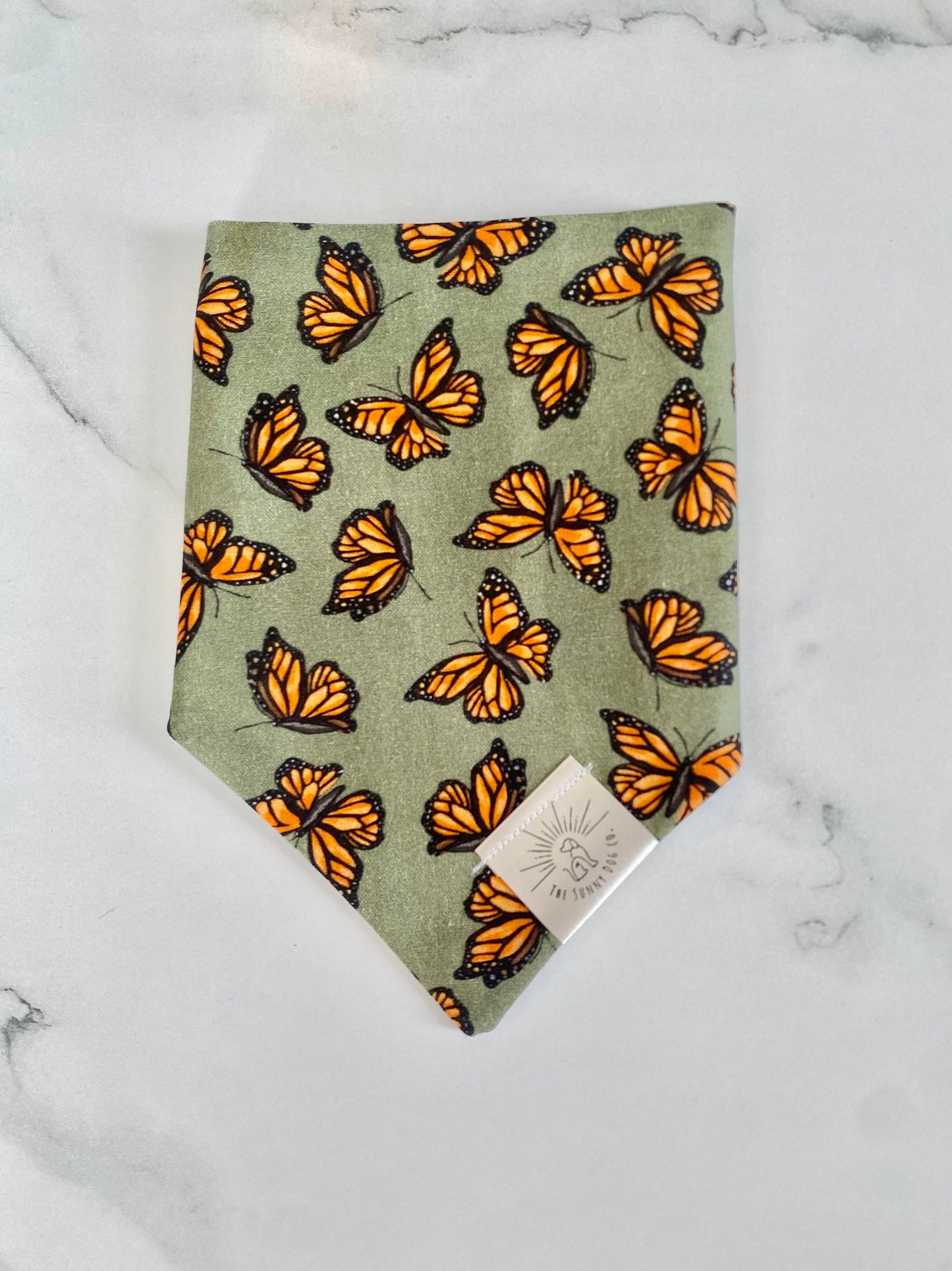 Over the Collar Dog Bandana-Monarch Butterfly-Butterfly Bandana-Bandana-Personalized Dog Bandana-Customized Dog Bandana-Spring Dog Bandana