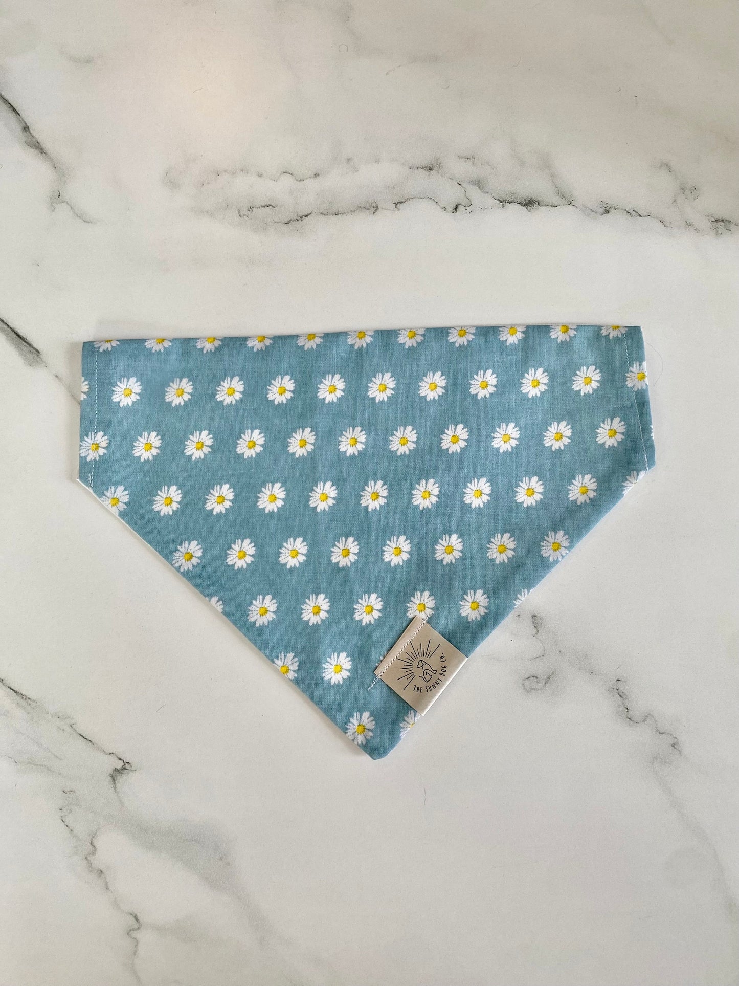 Over the Collar Dog Bandana-Daisies-Floral Bandana-Bandana-Personalized Dog Bandana-Customized Dog Bandana-Spring Dog Bandana