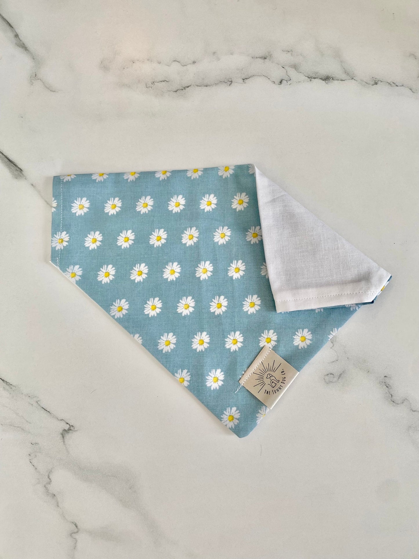 Over the Collar Dog Bandana-Daisies-Floral Bandana-Bandana-Personalized Dog Bandana-Customized Dog Bandana-Spring Dog Bandana