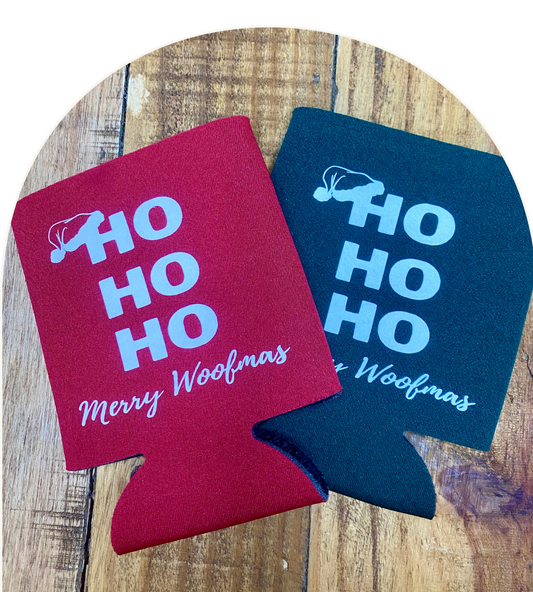 Can Koozie-Ho Ho Ho Merry Woofmas