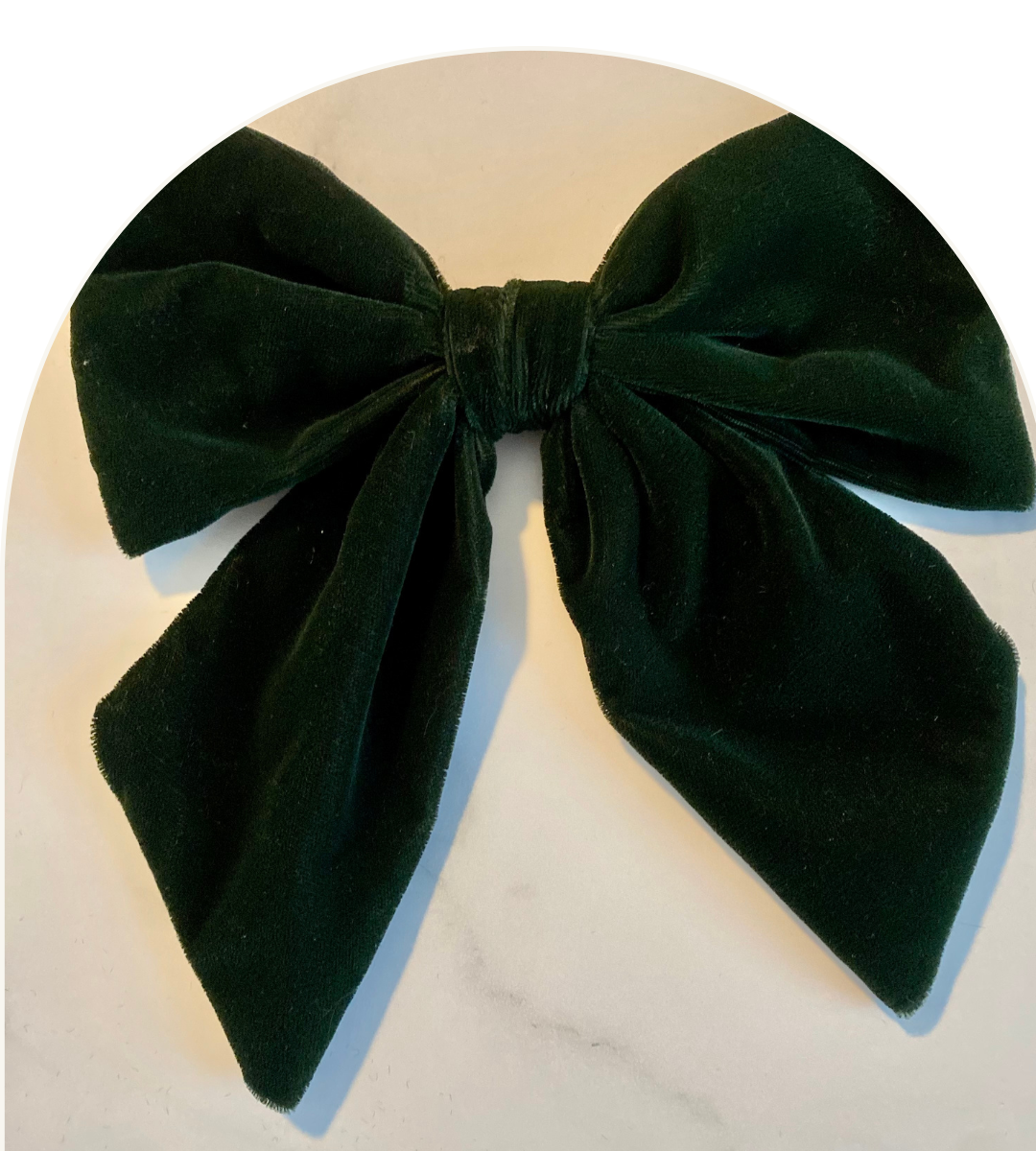 Green Velvet Bow