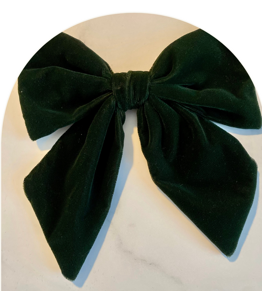 Green Velvet Bow