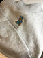 Custom Football Bear Embroidered Mock Neck Sweatshirt | Team Colors