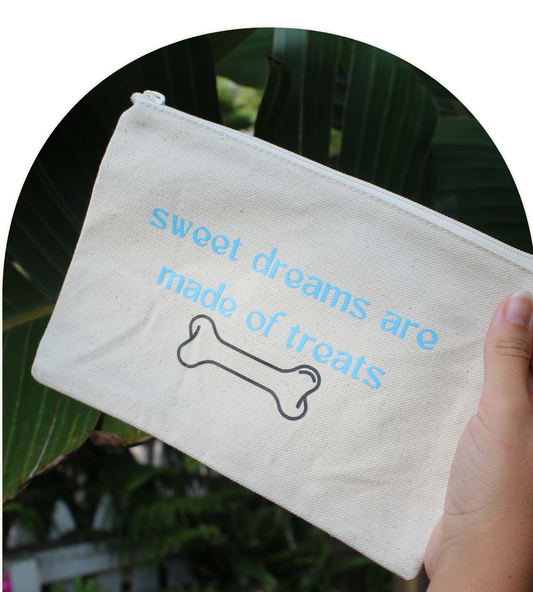 Sweet Dreams Are Made of Treats, Canvas Dog Treat Bag