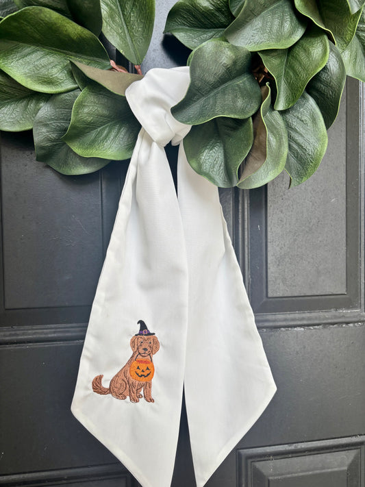 Personalized Halloween Dog Wreath Sash | Halloween Door Decor