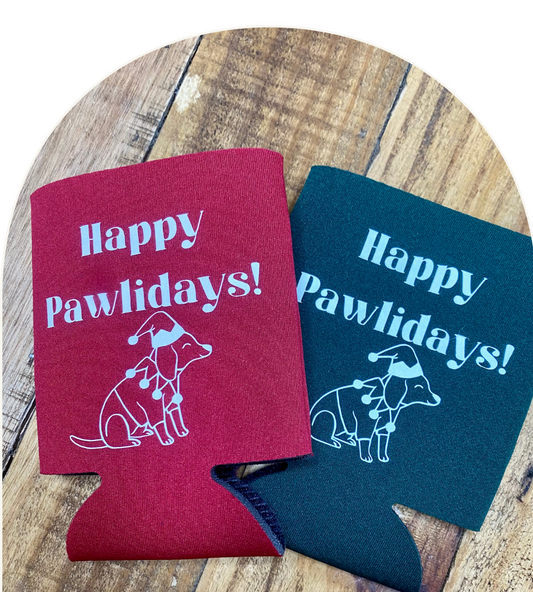 Can Koozie-Happy Pawlidays