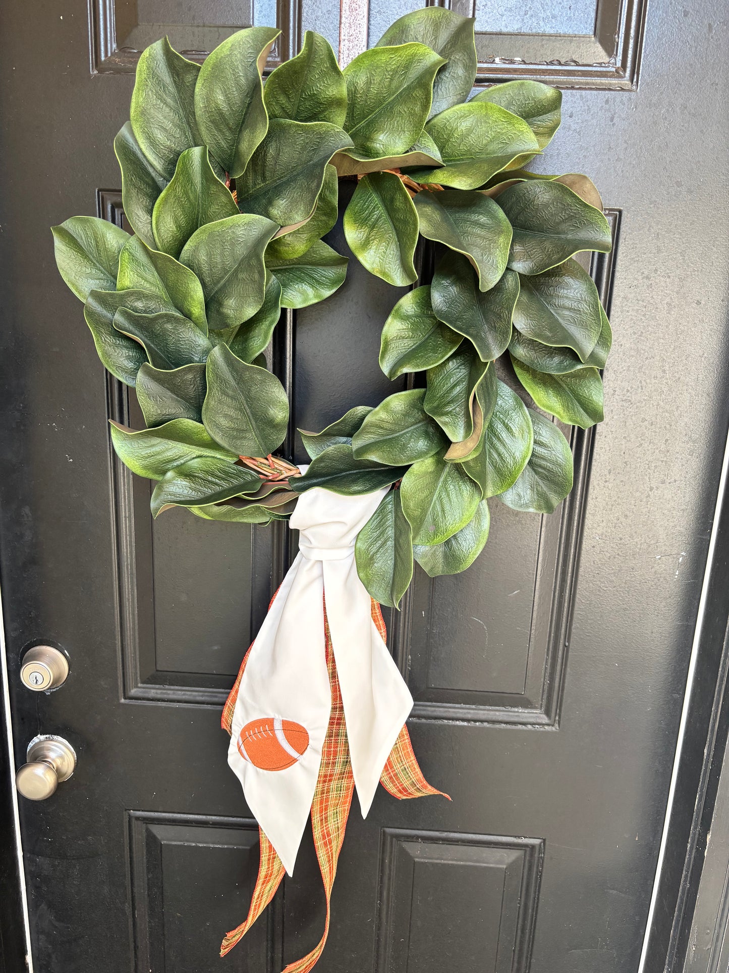 Football Wreath Sash | Fall Football Door Decor | Personalized Football Wreath Ribbon