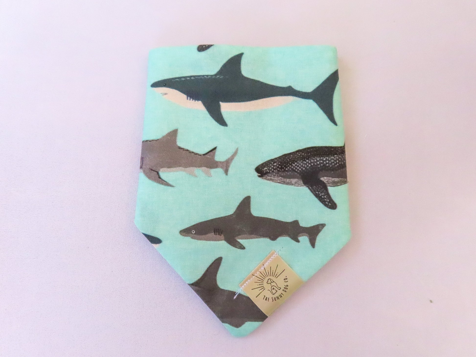 Over the Collar Dog Bandana-Seagulls-LG Sharks Dog Bandana-Beach Dog Bandana-Personalized Dog Bandana-Customized Dog Bandana-Beach Bandana