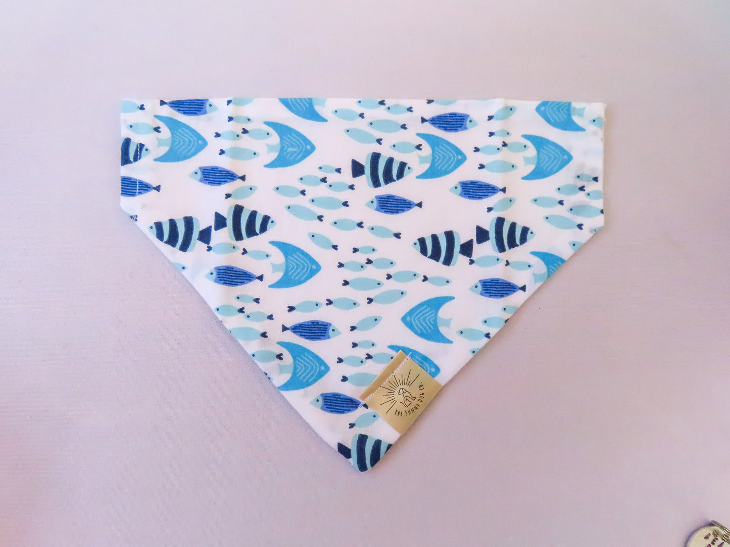 Over the Collar Dog Bandana-School of Fish Dog Bandana-Beach Dog Bandana-Personalized Dog Bandana-Customized Dog Bandana-Beach Bandana