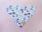 Over the Collar Dog Bandana-School of Fish Dog Bandana-Beach Dog Bandana-Personalized Dog Bandana-Customized Dog Bandana-Beach Bandana