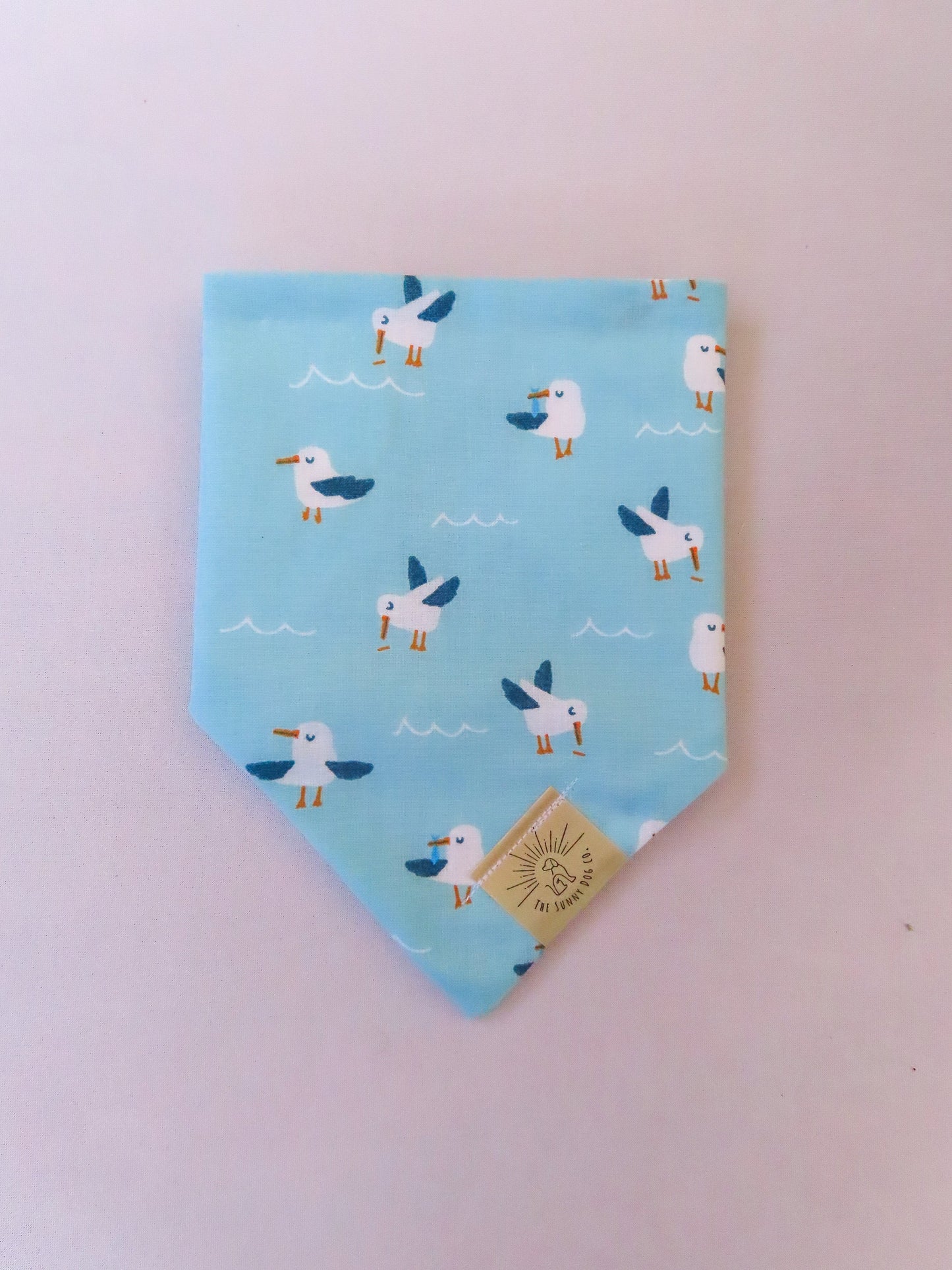 Over the Collar Dog Bandana-Seagulls-Summer Dog Bandana-Beach Dog Bandana-Personalized Dog Bandana-Customized Dog Bandana-Beach Dog Bandana