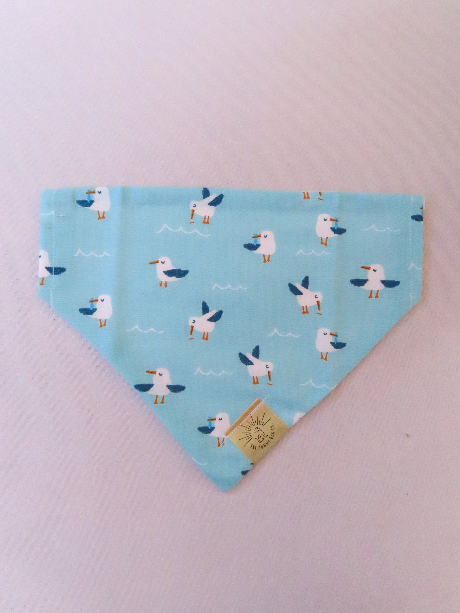 Over the Collar Dog Bandana-Seagulls-Summer Dog Bandana-Beach Dog Bandana-Personalized Dog Bandana-Customized Dog Bandana-Beach Dog Bandana