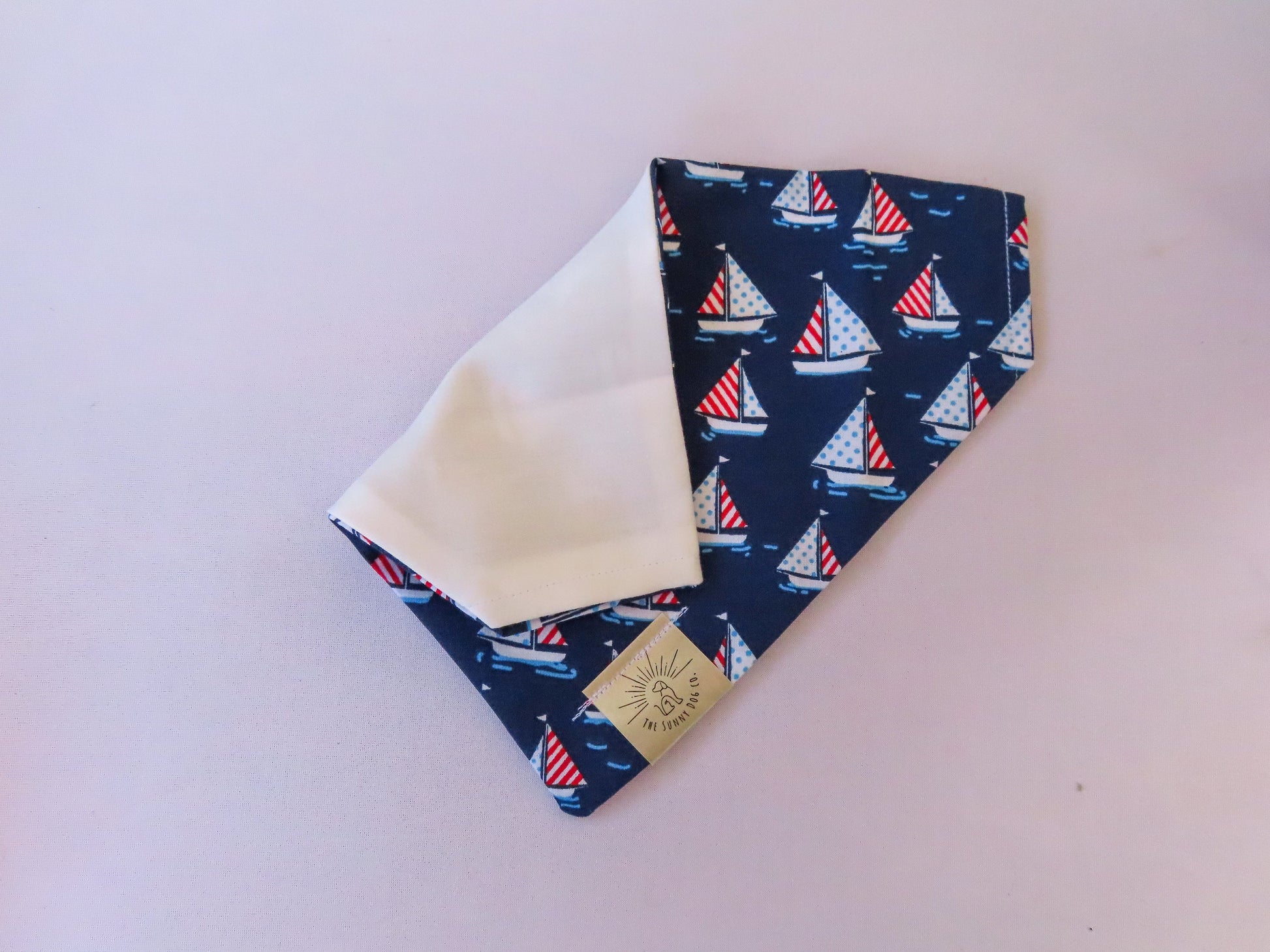 Over the Collar Dog Bandana-Nautical Sailboats Dog Bandana-Beach Dog Bandana-Personalized Dog Bandana-Customized Dog Bandana-Beach Bandana